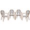 Merrick Lane Celia Set of Four Stacking Thonet Bistro Style Chair with Arms, PE Rattan Seat, and Metal Frame for Indoor/Outdoor Use